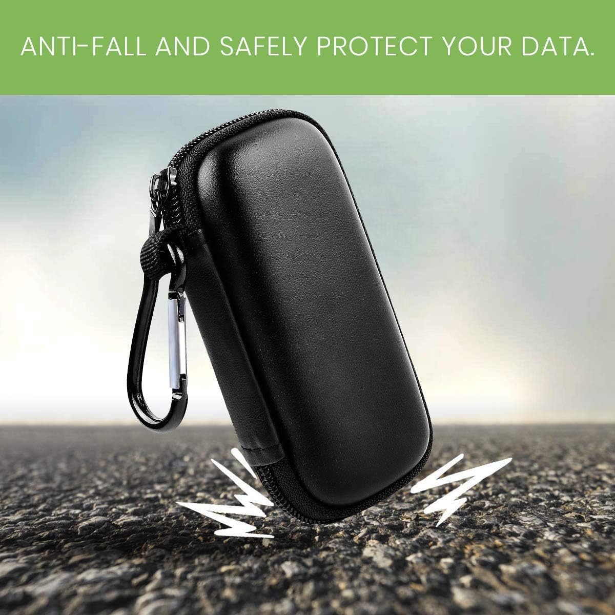 USB Flash Drive Case, SD Card Holder Compatible with Thumb Drive, Memory Cards, SDXC SDHC Storage Bag, Electronic Accessories Organizer for SanDisk for Samsung for Inland (Black)