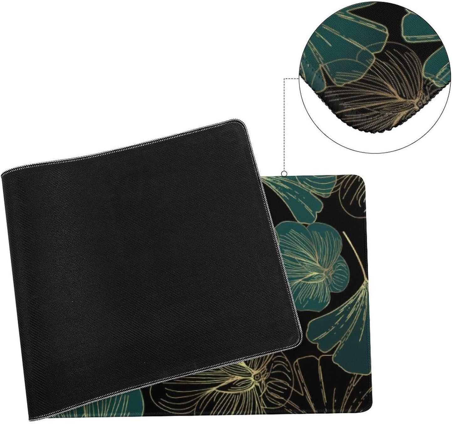 Ginkgo Leaf Large Mouse Pad, Gaming Desk Mat, XL Keyboard Desk Pad Mat for Desktop, 31.5"x11.8" Non-Slip Base Big Mousepad with Stitched Edges