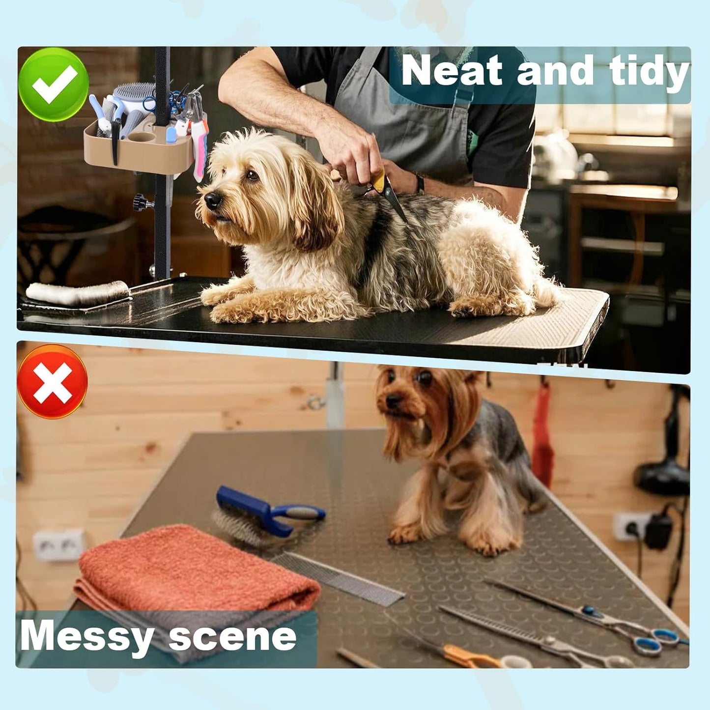Adjustable Pet Grooming Storage Rack - Holds Grooming Scissors, Brushes And Tools For Space-Saving Storage Solutions For Groomers