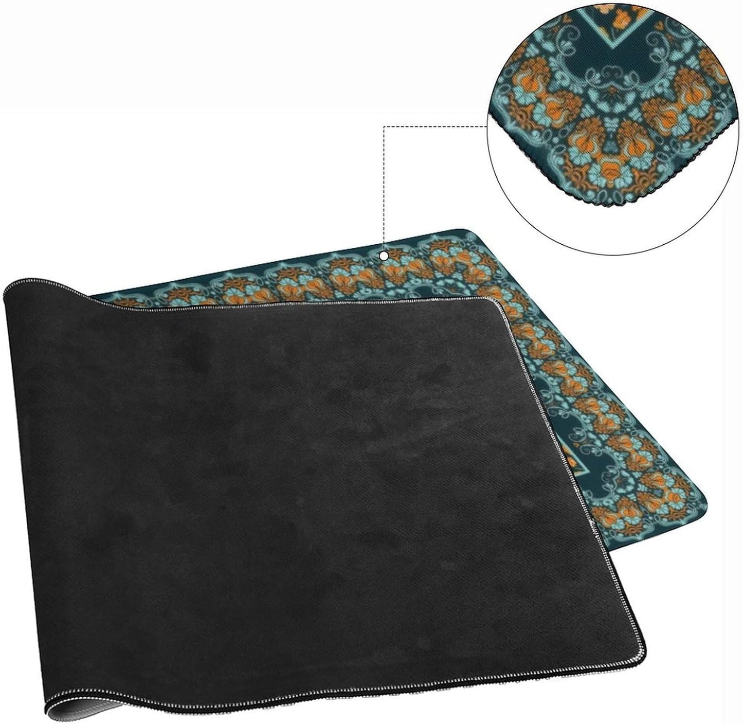 Vintage Floral Tiger Large Mouse Pad, Vintage Aesthetic Gaming Desk Mat, XXL Keyboard Desk Pad Mat for Desktop, 35.4"x15.7" Non-Slip Base Big Mousepad with Stitched Edges