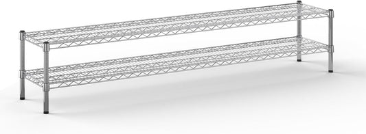 14" Deep x 72" Wide x 14" Height Wire Shelving Kit | 2-Tier | NSF Commercial Storage Rack Unit