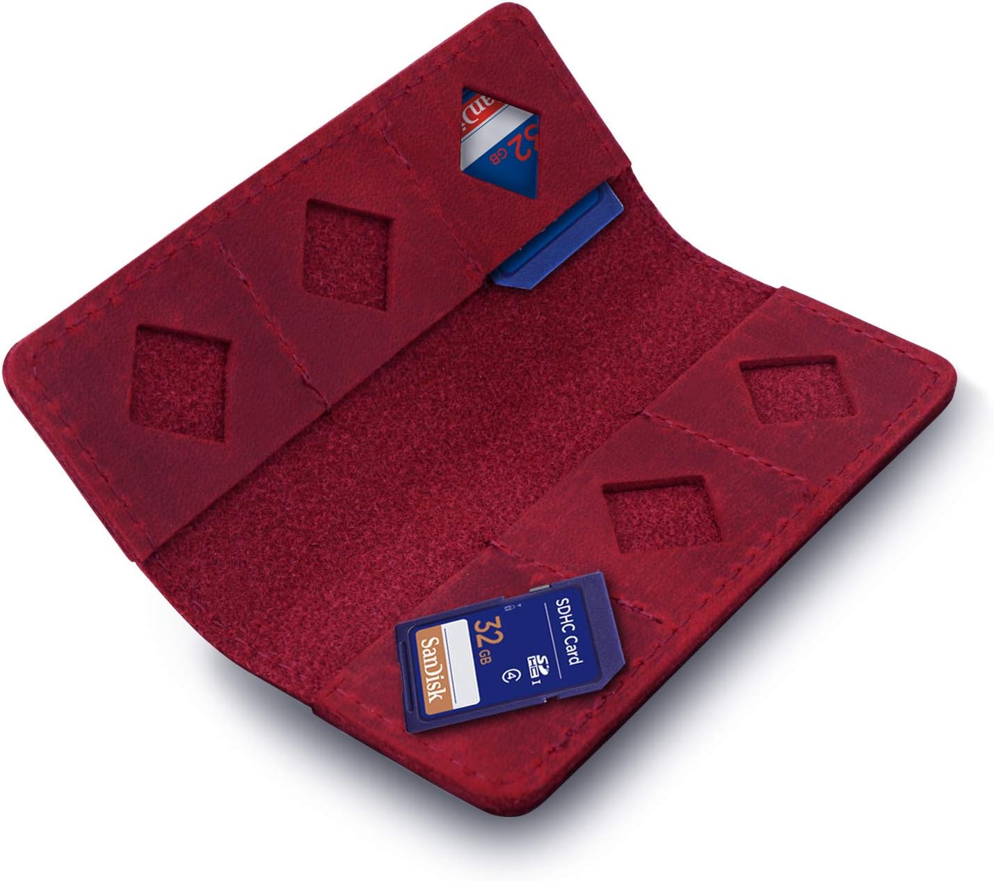 MegaGear Leather SD Card Holder with 12 Card Slots
