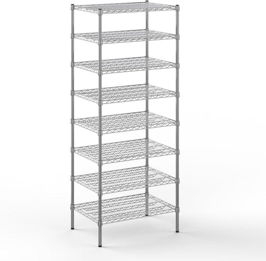21" Deep x 30" Wide x 74" Height Wire Shelving Kit | 8-Tier | NSF Commercial Storage Rack Unit