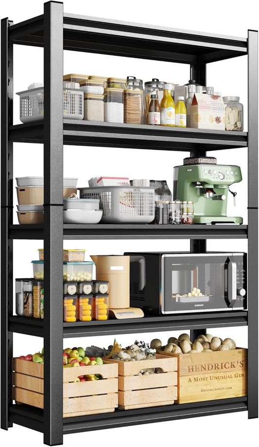 5-Tier Metal Storage Shelves,Adjustable Heavy Duty Shelving Units,Kitchen Shelves Organizer,2750 LBS,Standing Shelf for Pantry Garage Laundry Room (71" H*45.3" W*17.7" D)