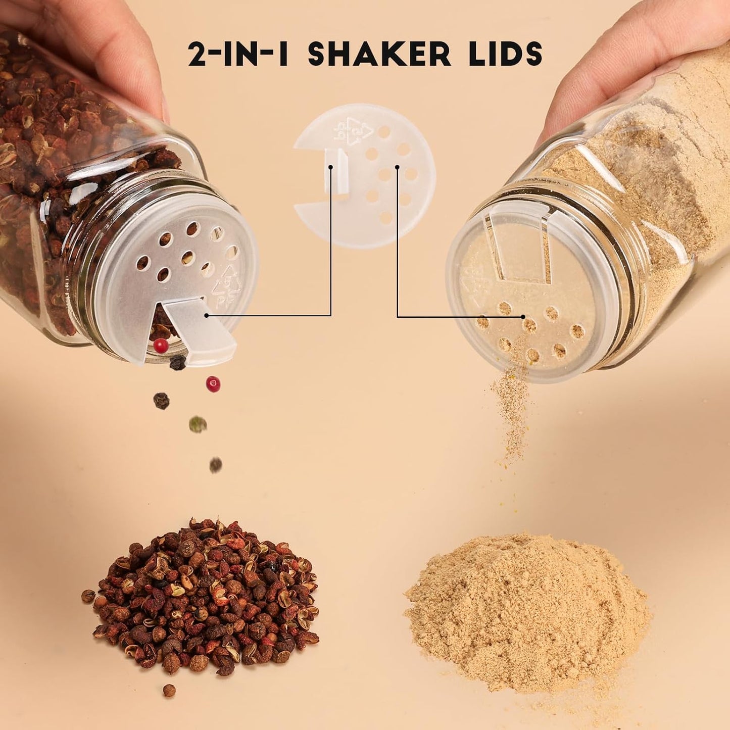 24Pcs Spice Jars with Label, 4oz Empty Square Seasoning Containers, Spice Jars with Shaker Lids, Small Spice Bottles for Salt, Herbs, Sugar, Pepper, Seasoning Jars for Spice Rack, Cabinet, or Drawer