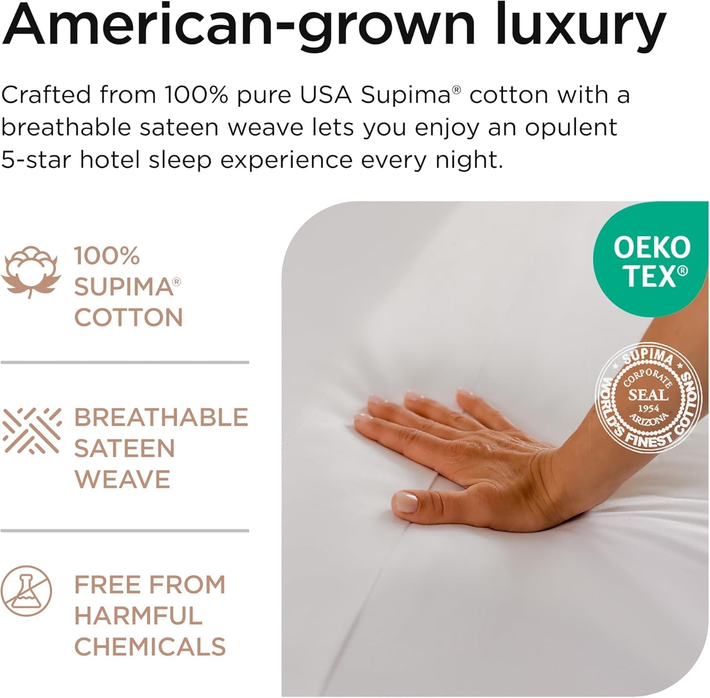Threadmill Luxury Full Size Sheets | 656 Thread Count Certified Supima Cotton for Full Size Mattress | 5-Star Hotel Quality 4 Piece Bed Sheets with Extra Deep Pocket | White Sheets