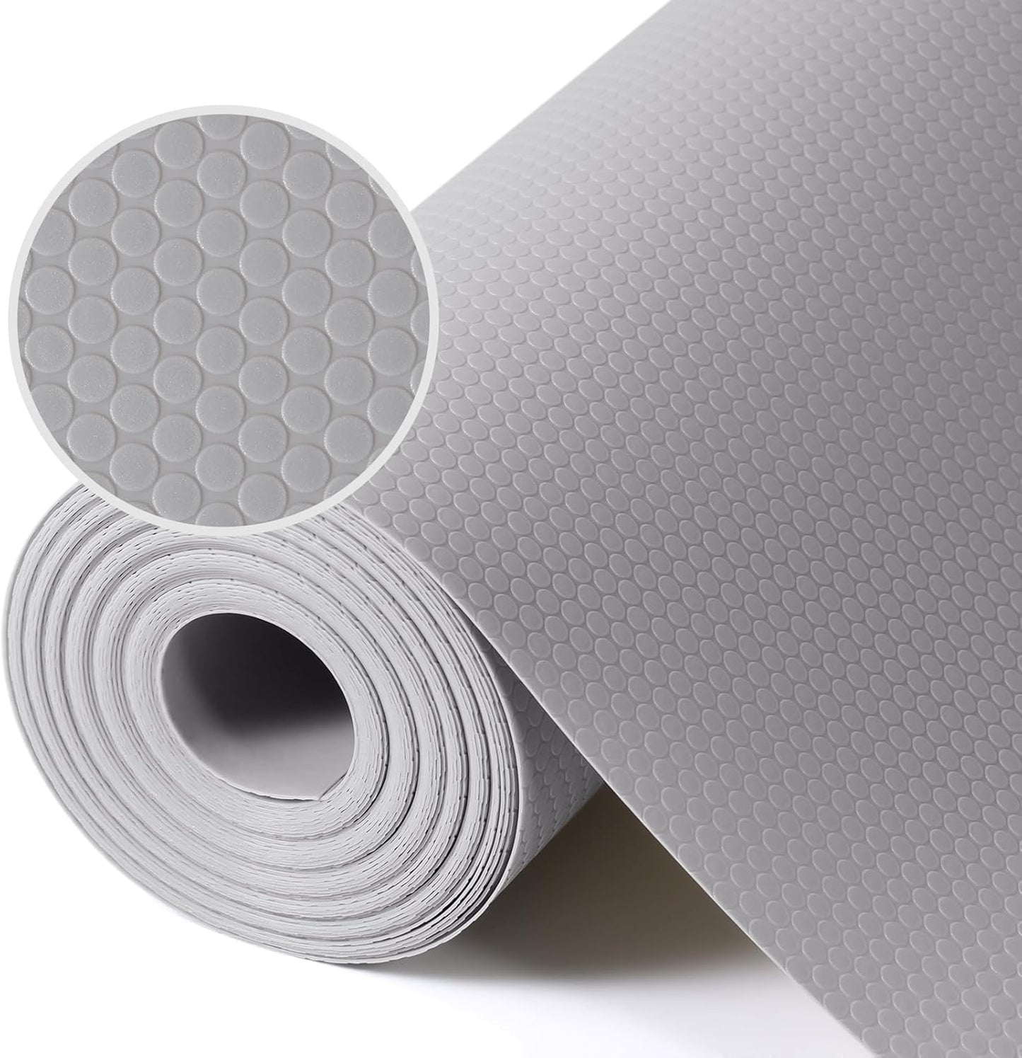 Shelf Liners for Kitchen Cabinets Non Adhesive Drawer Liner for Bathroom Waterproof Refrigerator Liners for Shelves Fridge Plastic Mats Cabinet Cupboard Liner Light Gray 11.8 x 236.2 Inches