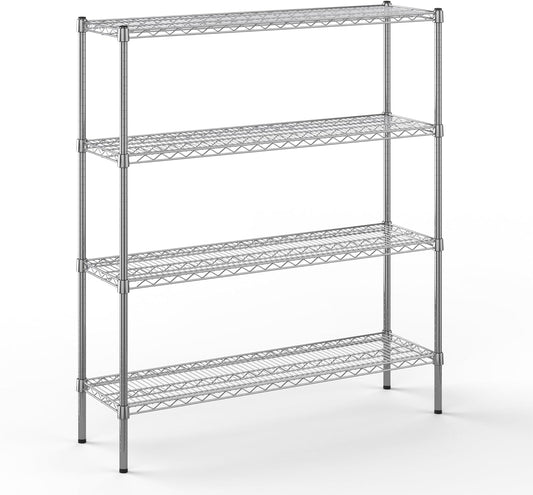 14" Deep x 48" Wide x 54" Height Wire Shelving Kit | 4-Tier | NSF Commercial Storage Rack Unit