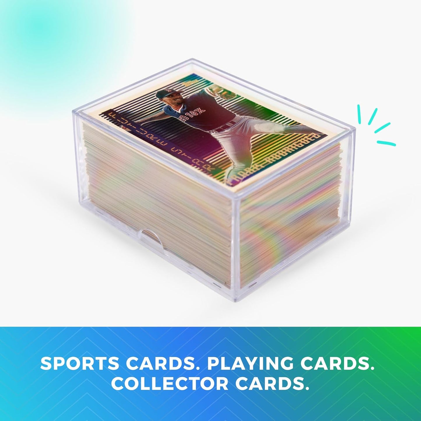10 Pack Clear Acrylic Card Storage Boxes with Lids – 3 1/2" L x 2 1/2" W x 2" H Baseball Card Storage Box, Sports Card Boxes and Magic Card Storage Box, Playing Card Case – Made in USA