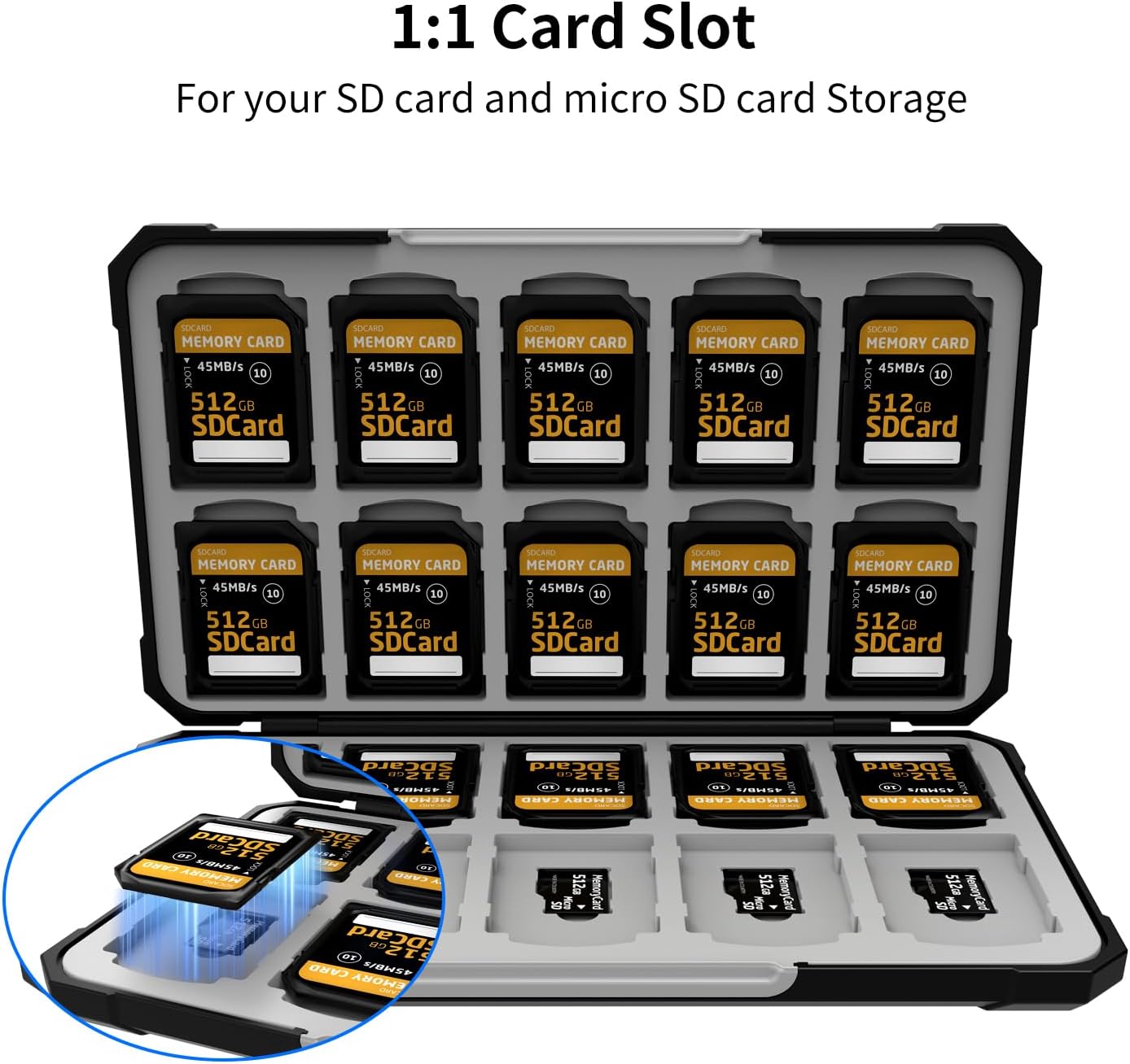 Memory Card Case with 40 Slots for 20 Micro SD SDXC SDHC TF Cards and 20 SD SDXC SDHC Cards,Anyskill SD Card Holde Features a Portable and Compact Design for Easy to Carry