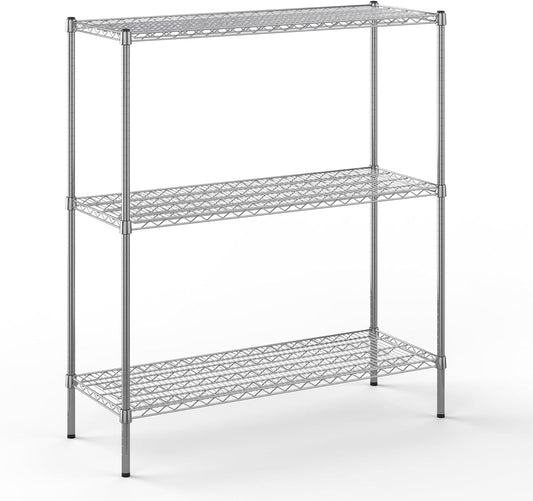18" Deep x 48" Wide x 54" Height Wire Shelving Kit | 3-Tier | NSF Commercial Storage Rack Unit