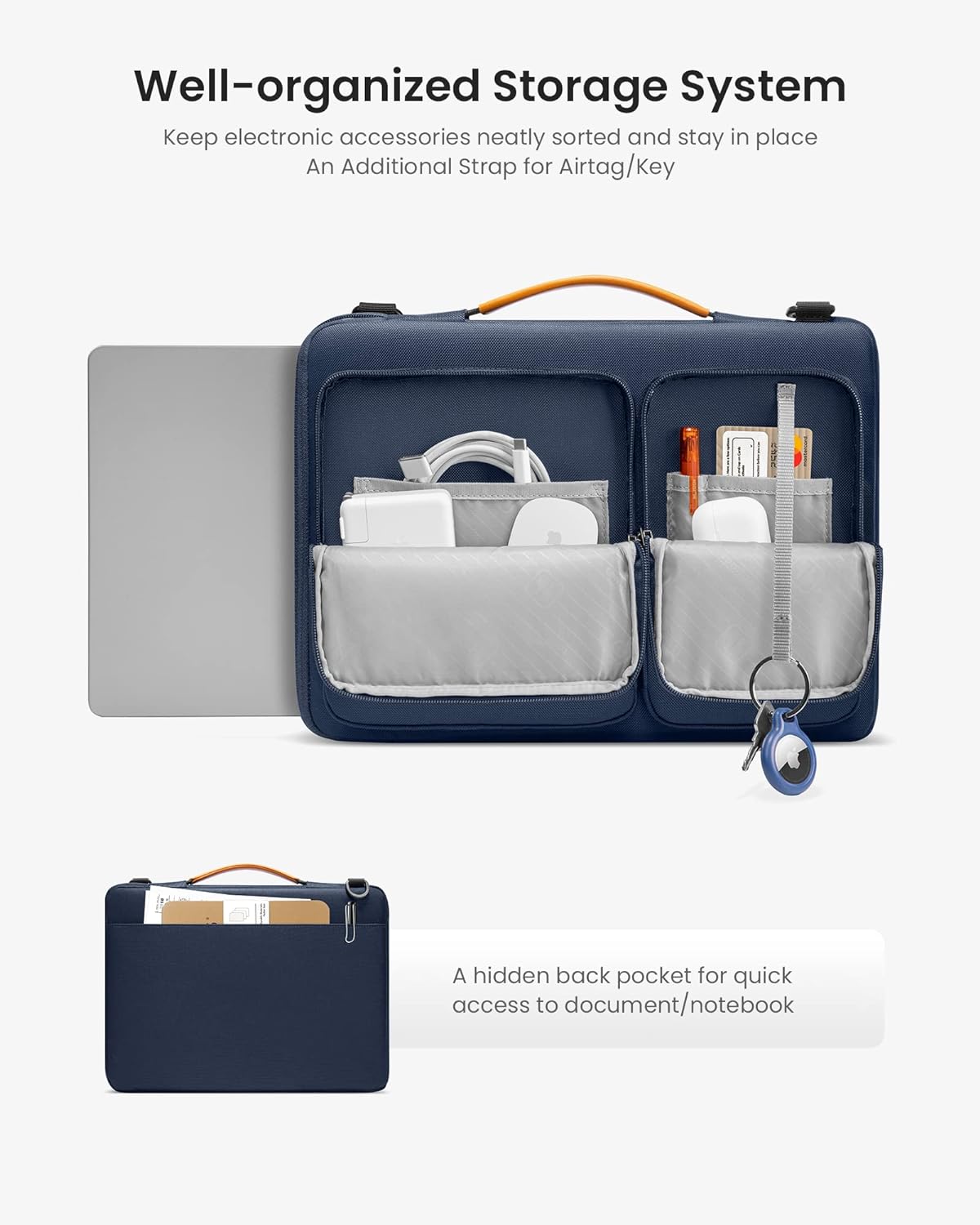 tomtoc Laptop Shoulder Bag for 2025 14 Inch MacBook Pro M5/M4/M3/M2/M1 Pro/Max 2025-2021, 13.5-14.4 Surface Laptop 7/6/Studio 2, Surface Book 3, 360 Protective Case Fit Asus VivoBook