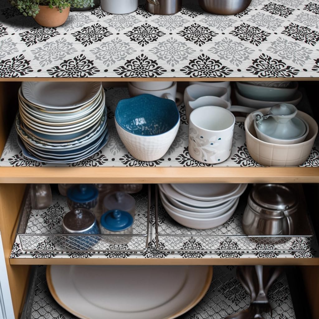 Premium Shelf Liner Non Slip 12 inch x 360 Inch, Non Adhesive Drawer Liner, Waterproof Pantry Liner, Cabinet Lining Shelf Liners for Kitchen Cabinets