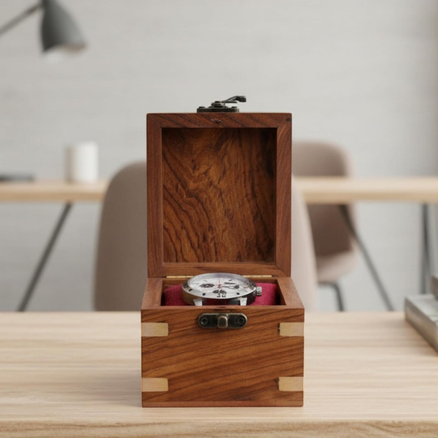 Wooden Watch Box for Men & Women, Luxury Watch Organizer & Display Case, Premium Long-Lasting Watch Holder for Storage, Elegant Gift for Watch Collectors (Wood Top, 1 Slot)