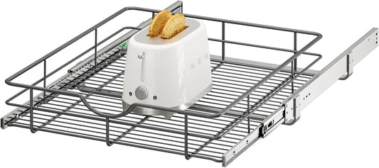 ALINE FURNITURE Pull Out Shelves - 20" W x 22" D Soft Close Pull Out Cabinet Organizer 1 Tier - Slide Out Drawers with Shelf Liner, Heavy Duty Steel Wire Baskets for Kitchen Cabinets, Pantry, Bathroom