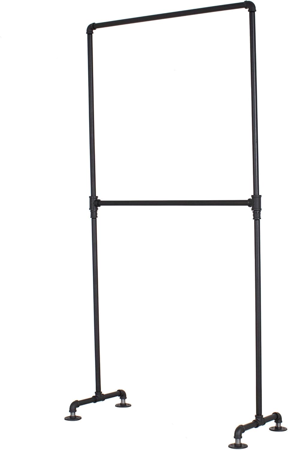 Industrial Pipe Double Rail Clothing Rack by William Robert's Vintage