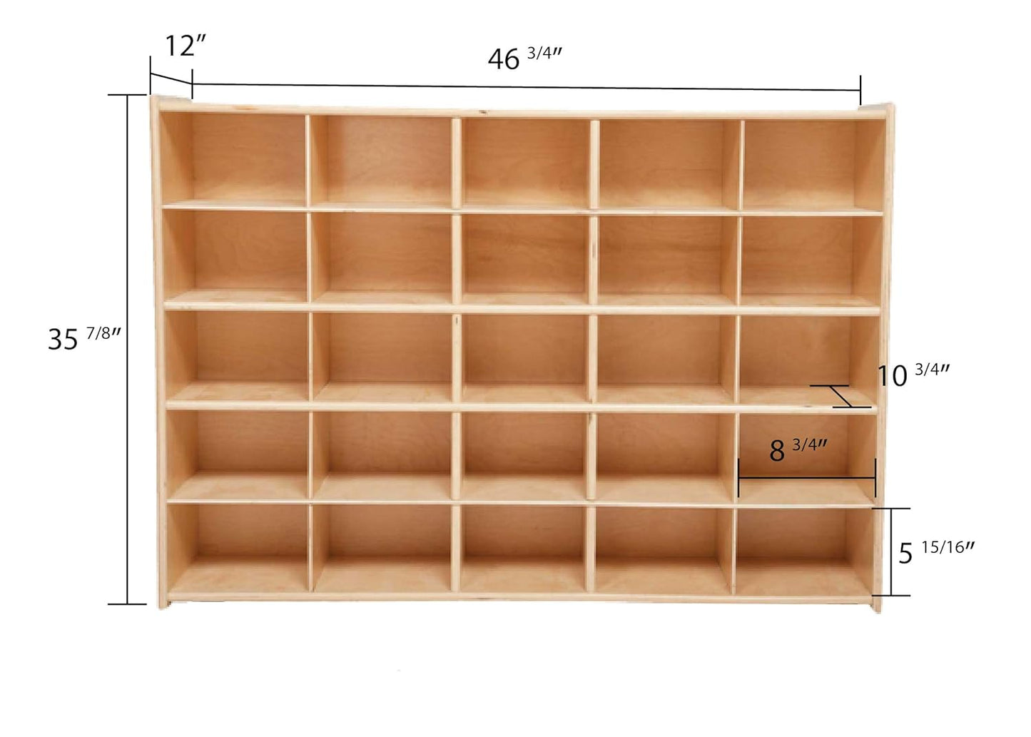 Contender 25 Cubby Birch Plywood Tray Storage Cabinet, Office and Homeschool Organizer for Toys, Books, Art and Craft Supplies, Greengaurd Gold Certified