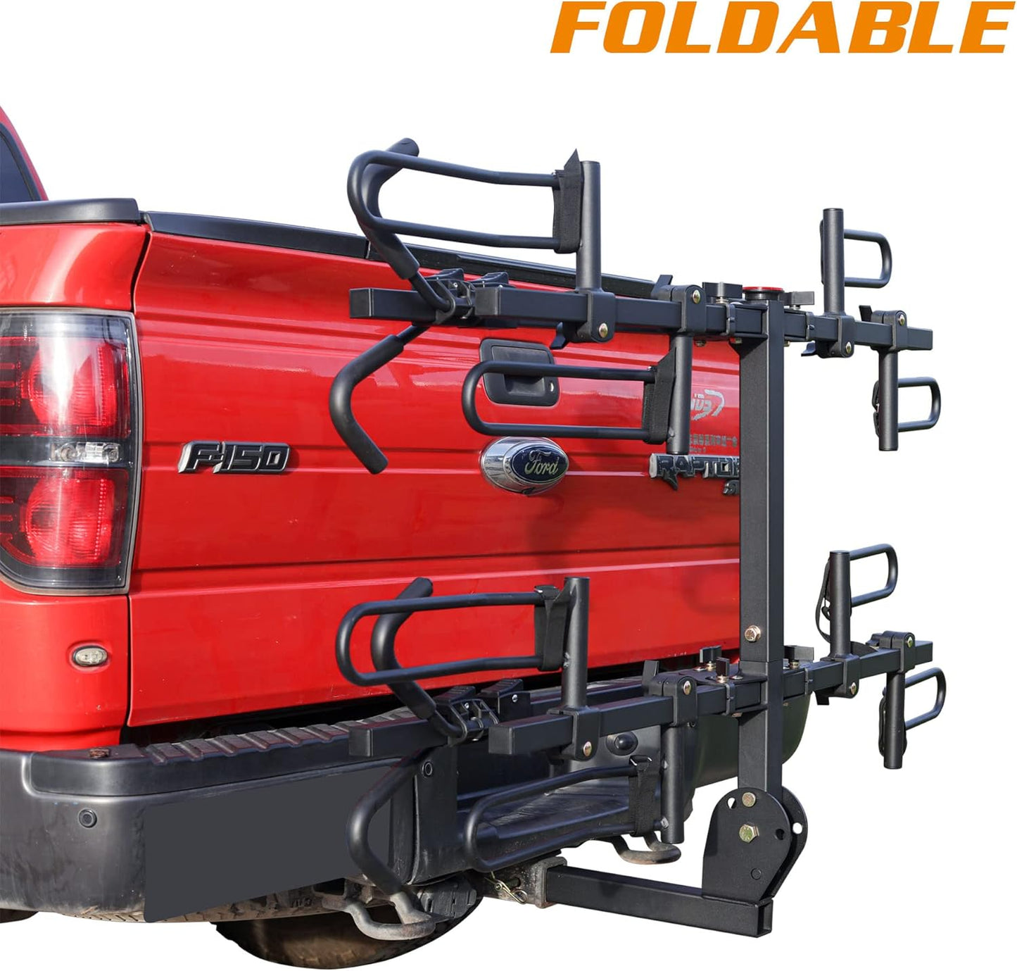 Young 4-Bike Rack Hitch Mount Platform Style Carrier for Cars Trucks SUVs Minivans with 2" Hitch Receiver, 4 Bikes X 40 lbs (160 lbs Total) Load Capacity for 2" Receiver