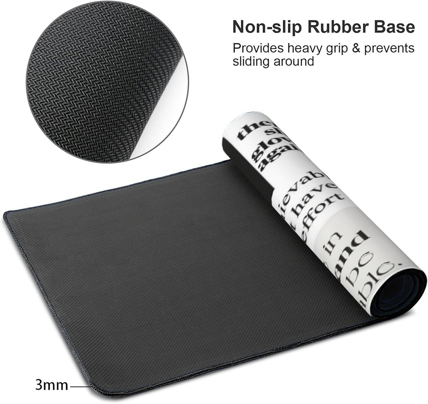 Inspirational Quotes Large Mouse Pad, Cool Gaming Desk Mat, XXL Keyboard Desk Pad Mat for Desktop, 35.4"x15.7" Non-Slip Base Big Mousepad with Stitched Edges