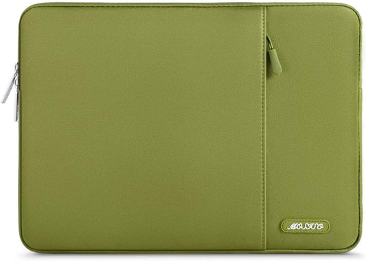 MOSISO Laptop Case 13.3 inch, 13-13.3 inch Laptop Sleeve Compatible with MacBook Air/Pro 13/Pro 14 M5 M4 M3 M2 M1, HP Dell ASUS Lenovo,Polyester Vertical Computer Sleeve Bag with Pocket, Chartreuse