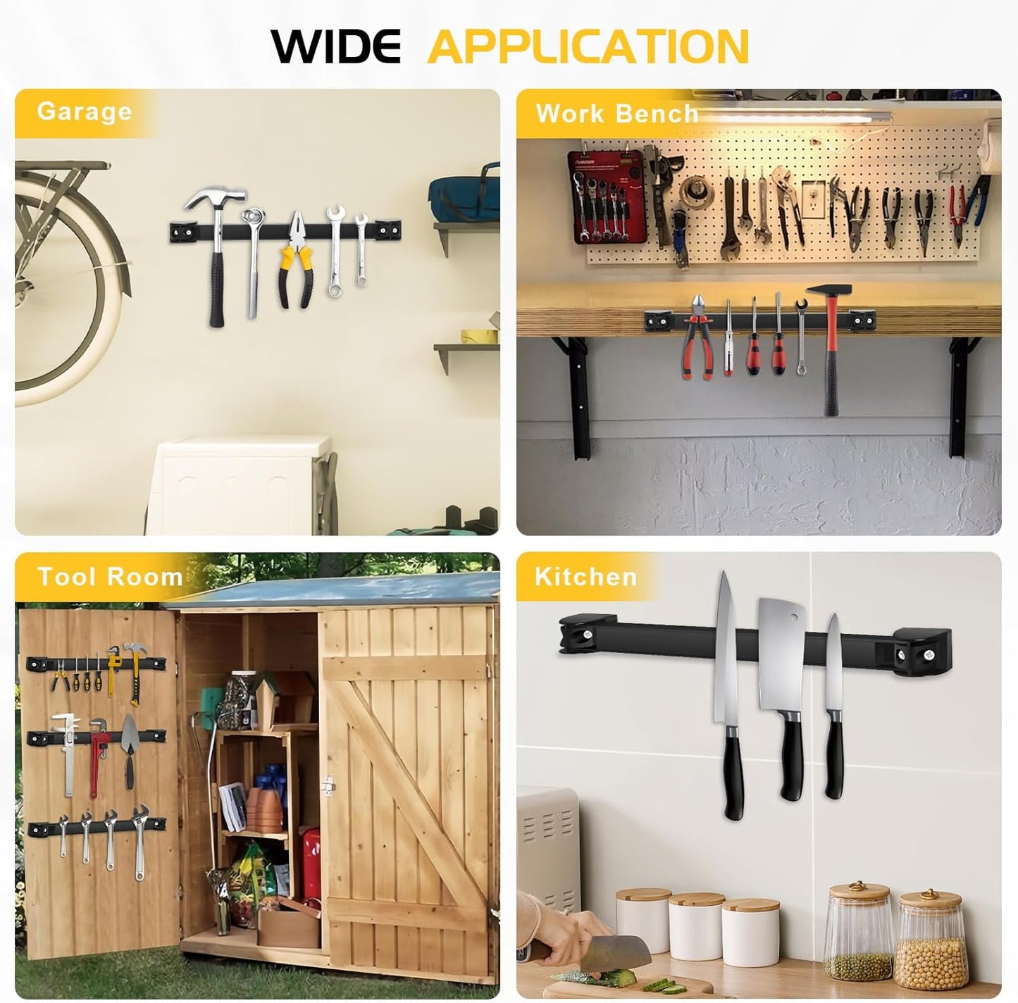 DGSL Magnetic Tool Holder Strip 5 Pack, 12 In Heavy Duty Tool Organizer Magnetic Strip, Tool Magnet Bar For Garage Tool Organization