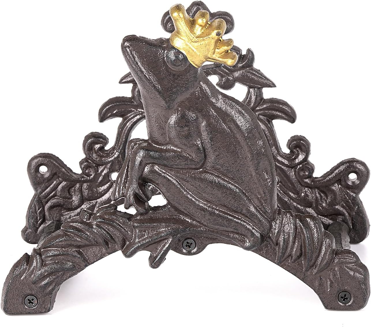 Sungmor Heavy Duty Cast Iron Garden Hose Holder | Water Hose Hanger Wall Mounted | Decorative Indoor Outdoor Hose Rack Reel | 50FT 75FT 100FT Water Hose Bulter Storage | Lovely Frog Metal Hose Stand