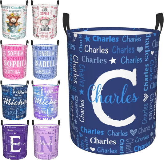 Custom Name Laundry Hamper, Personalized Laundry Baskets with Name for Boys Girls Women Men, Customized Collapsible Dirty Clothes Hamper Easy Storage Gifts for Bedroom Bathroom Living Room
