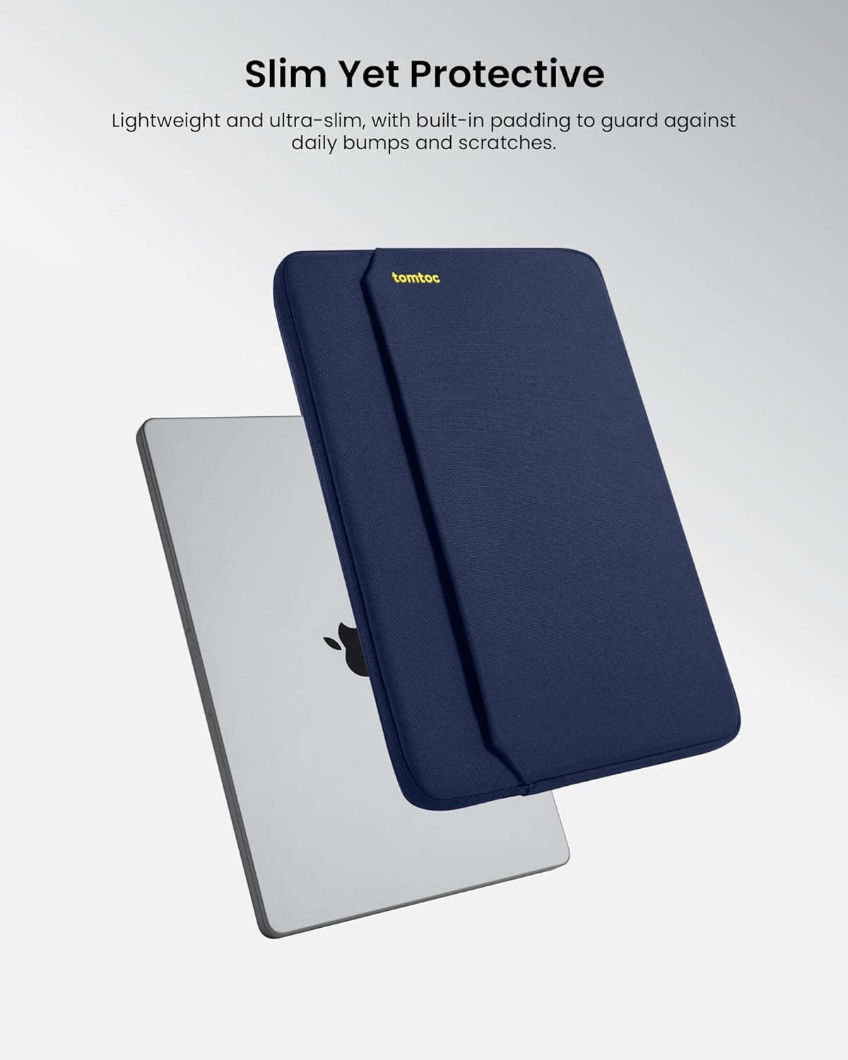 tomtoc Slim Laptop Sleeve Case for 13-inch New MacBook Air M4/A3420 M3/A3113 M2/A2681, M1/A2337 2025-2018, MacBook Pro M2/M1, Water-Resistant Protective Carrying Case with Accessories Pocket