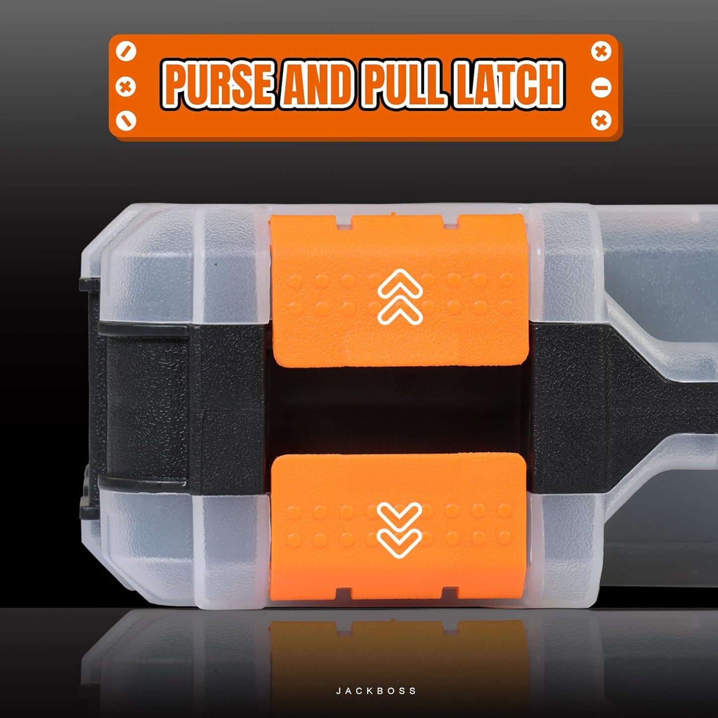 Generic Tool Box with Transparent Lid, Double Side 34-Compartments Organizer Box with Removable Dividers for Hardware, Screws, Bolts, Nails, Beads, Jewelry and Fishing Accessories, Orange, 4 Packs