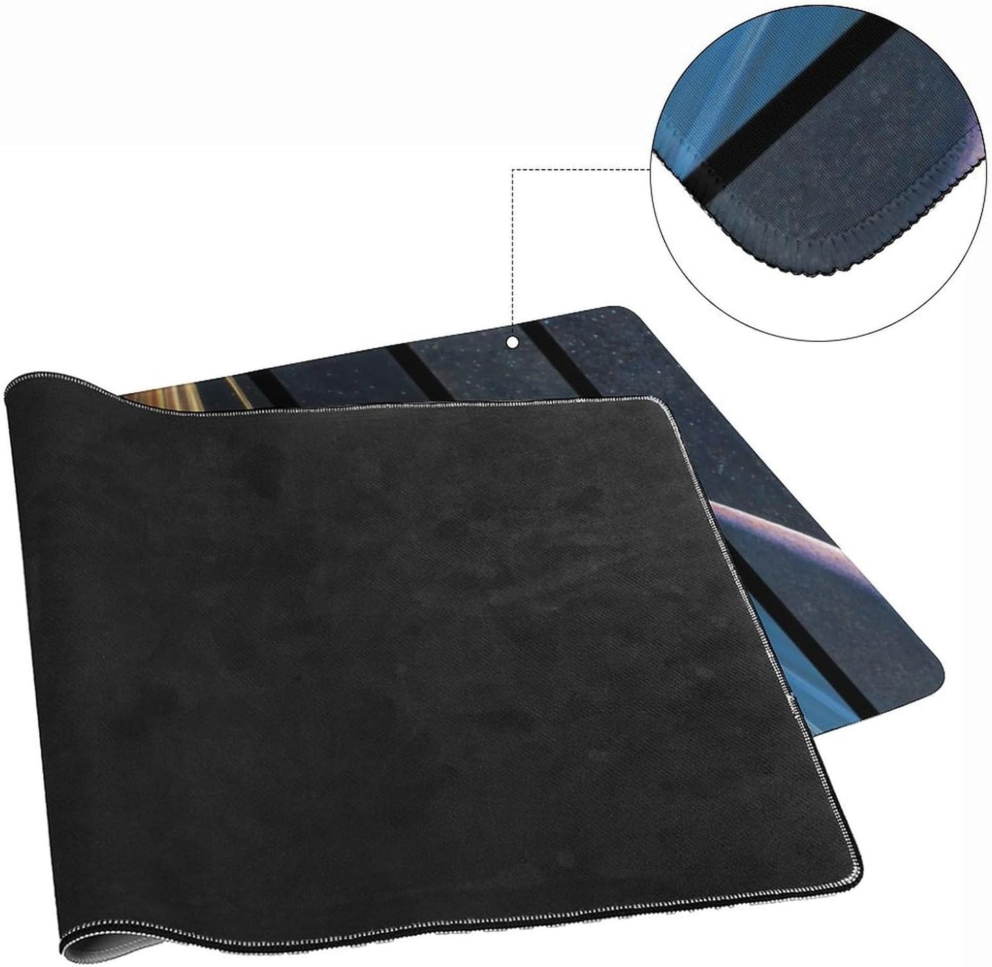 Cosmic Planet Large Mouse Pad, Vintage Aesthetic Gaming Desk Mat, XXL Keyboard Desk Pad Mat for Desktop, 35.4"x15.7" Non-Slip Base Big Mousepad with Stitched Edges