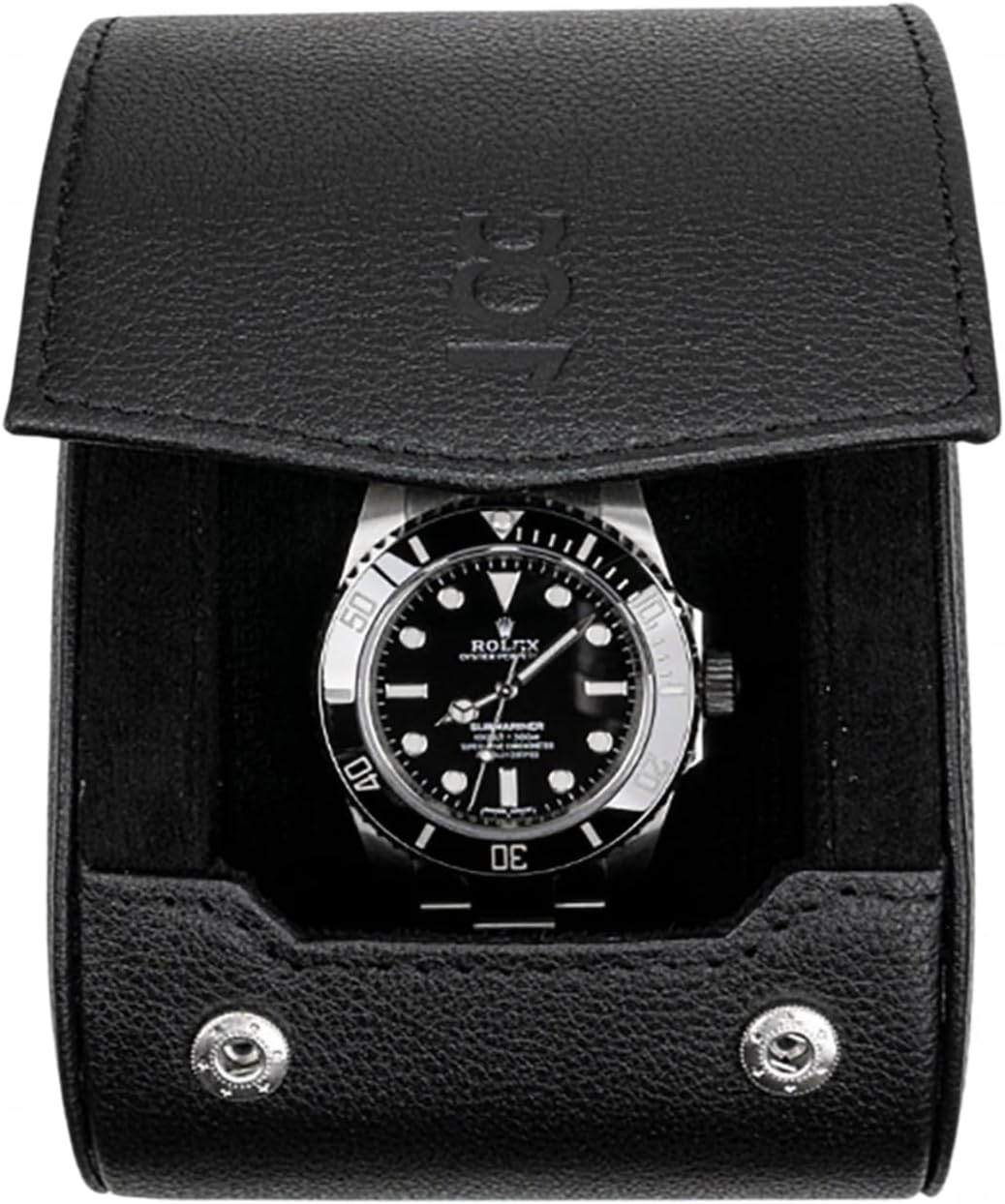 DailyWatch | Watch Roll Travel Case For 1 Watch | Luxury Watch Case In Genuine Black Leather With Soft Velvet Interior | Watch Case Protect, Store, & Display Your Watches | All Black