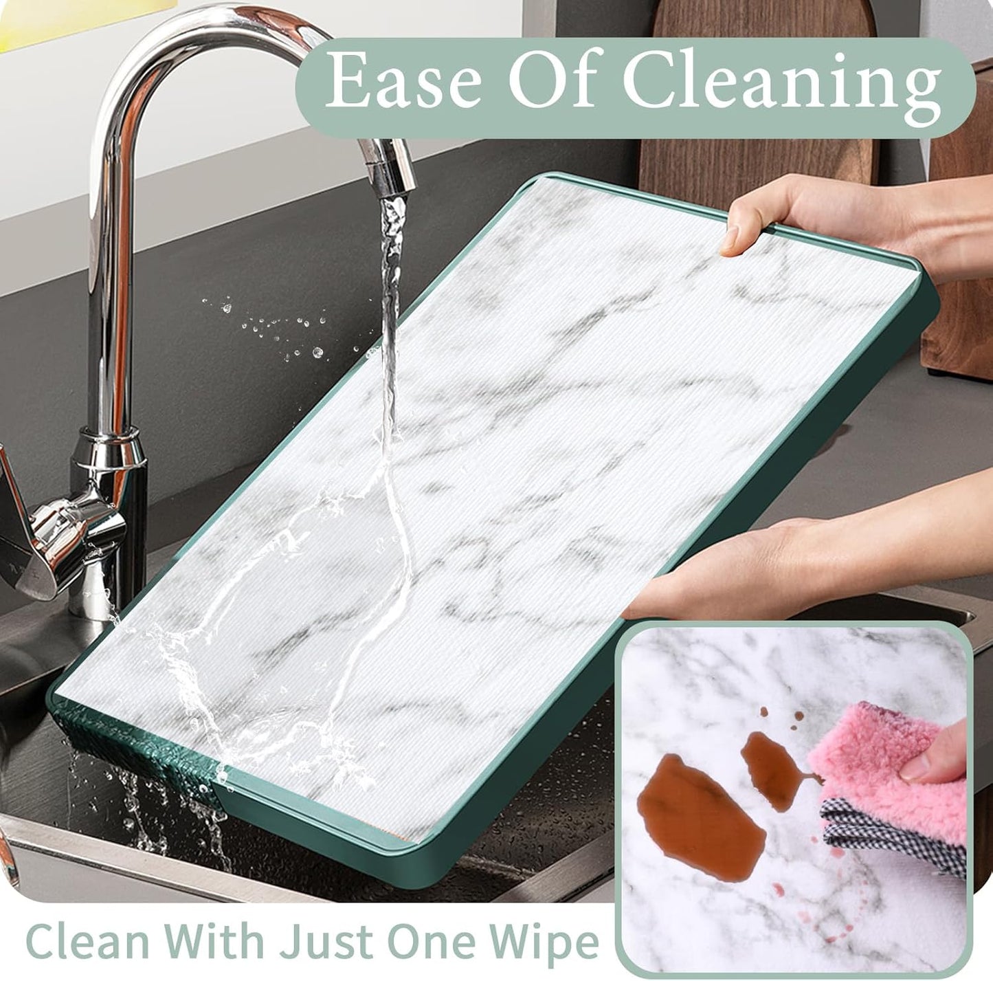 Drawer and Shelf Liner for Kitchen Cabinet: 17 in X 20 Ft Non Slip Waterproof Shelf Paper Non Adhesive Refrigerator Liners White Marble Easy Liners for Bathroom Cupboard with Knife Tape Measure