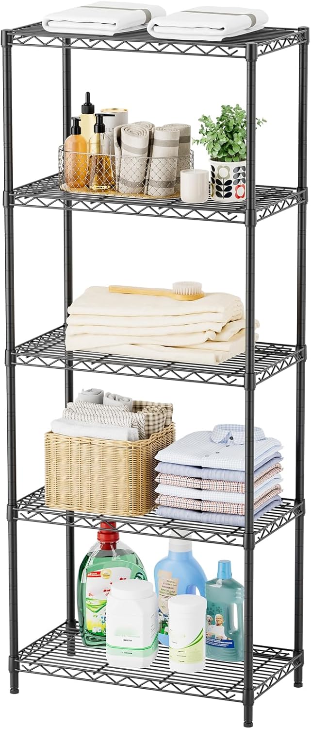 SINGAYE Shelf Closet Wire Shelving：Adjustable Metal Unit for Laundry Room Organization Bathroom Kitchen Home Storage Small Pantry Rack Shelves