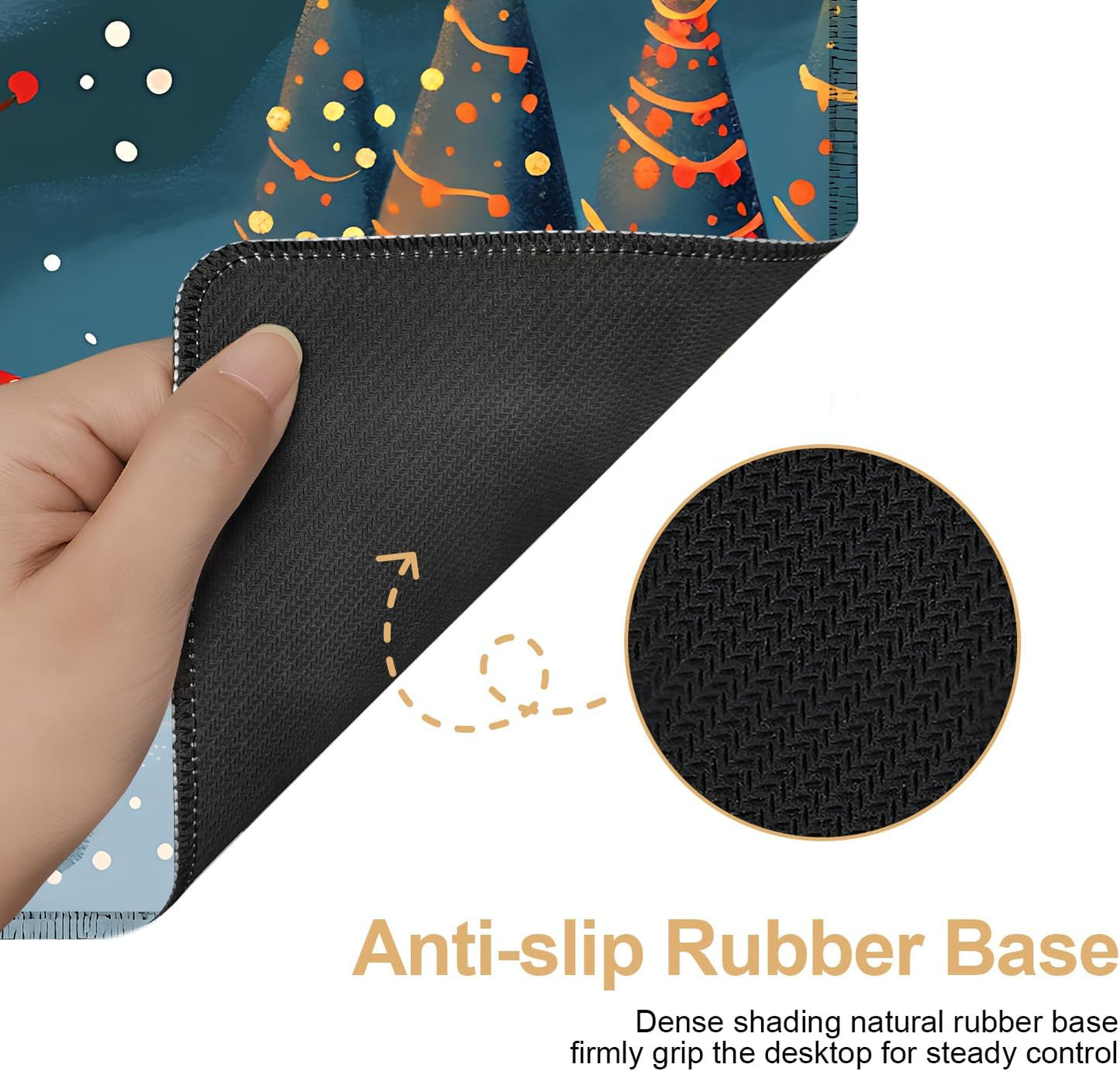 Large Mouse Pad 35.5 x 15.8 Inch, Christmas Reindeer Desk Mat, Gaming Mouse Pad with Non-Slip Base, Extended Keyboard Mat, Thick 3mm Smooth Surface Mousepad for Office & Home,35.43 x 15.75 in