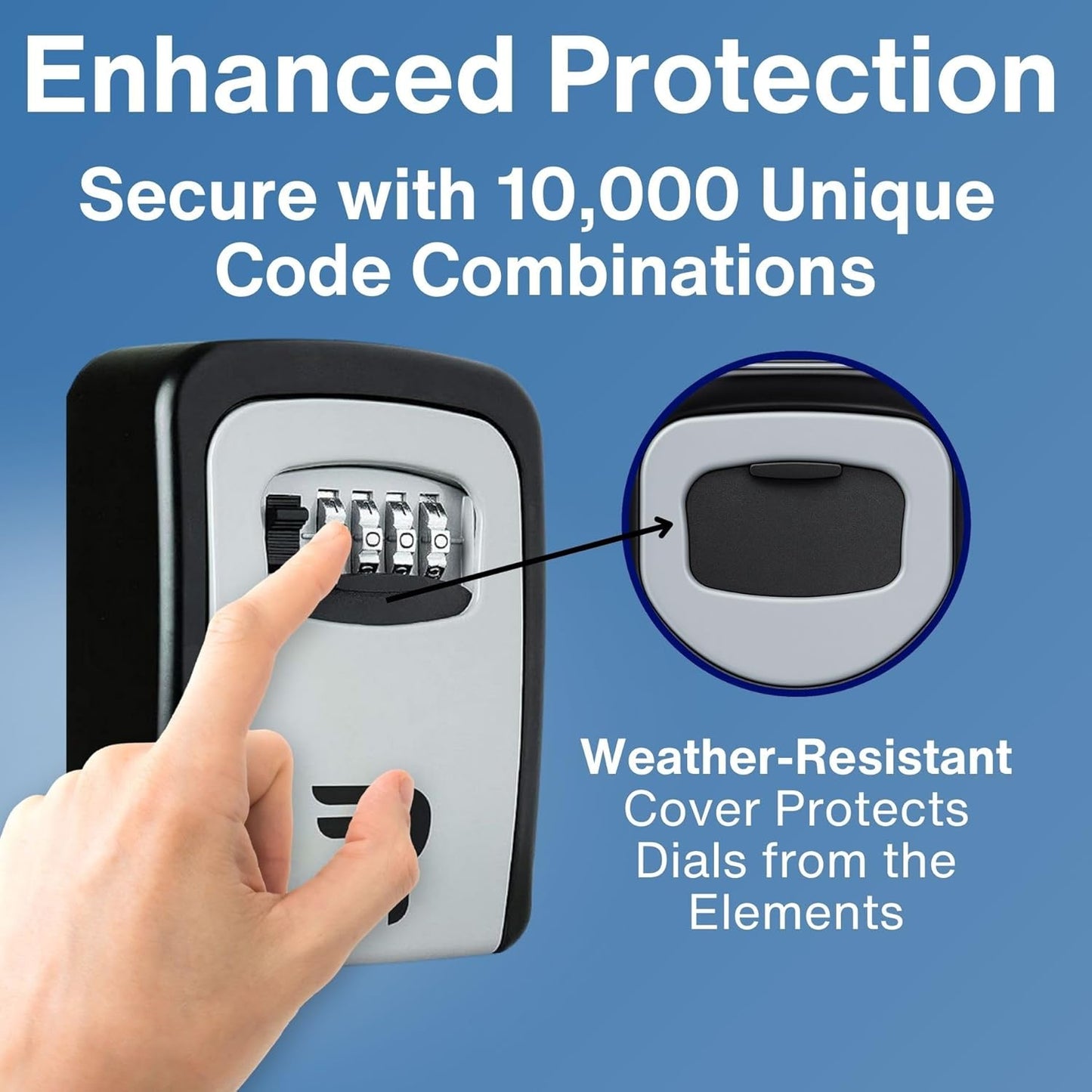 RUDY RUN Key Lock Box for Outside - Wall Mount Combination Lockbox for House Keys Outdoor