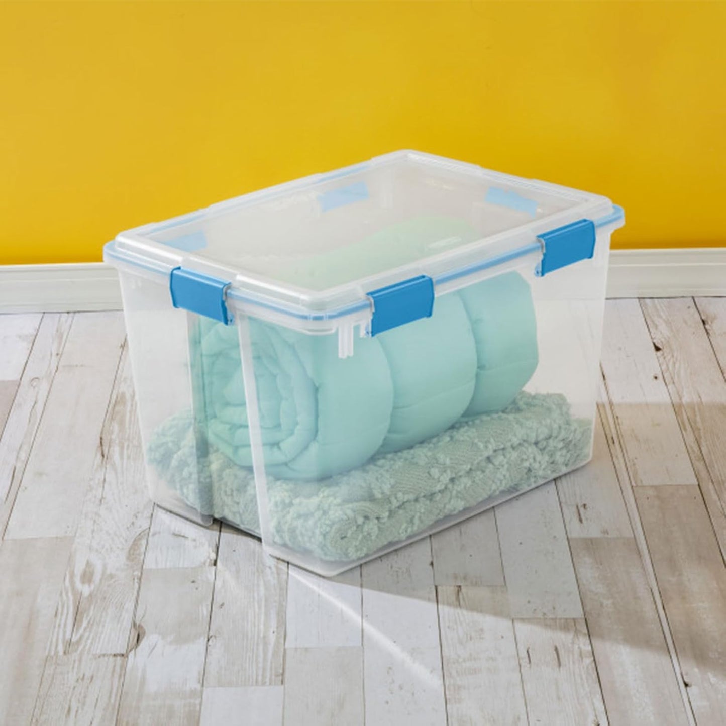 Sterilite 16-Pack Gasket Box, Weather-Resistant Storage Bins with Latching Lids, 80 Quart - Heavy-Duty Organizing Containers for Closet, Bathroom, and Office