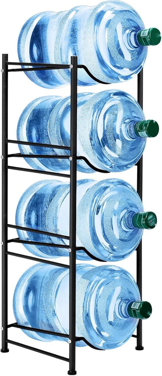 SEHERTIWY 5 Gallon Water Cooler Jug Rack, 4 Tier Detachable Water Bottle Storage Rack, Heavy Duty Water Bottle Organization for Home, Office