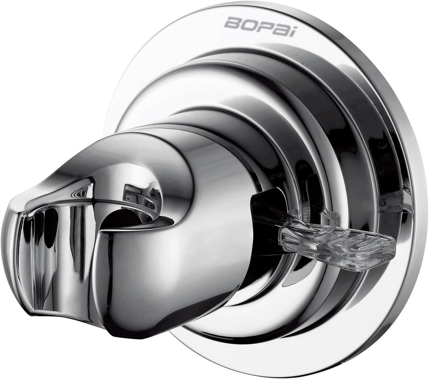 BOPai Suction Cup Shower Head Holder for Handheld Shower – No Drill, For Smooth Surfaces Only, Vertical Mount Only, Chrome