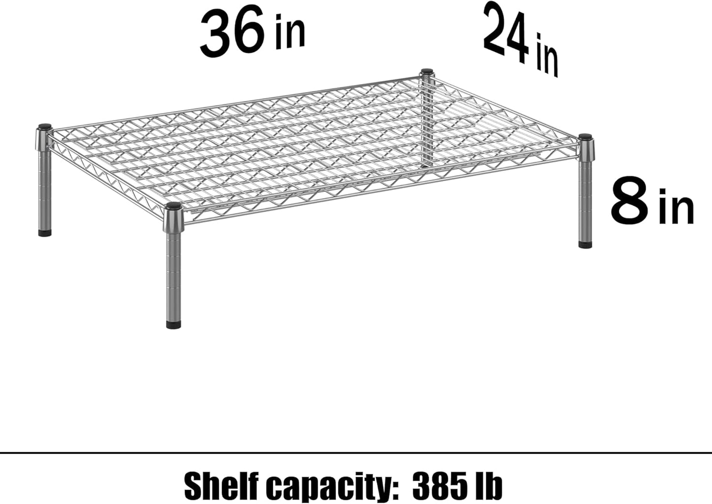 24" Deep x 36" Wide x 8" Height Wire Shelving Kit | 1-Tier | NSF Commercial Storage Rack Unit