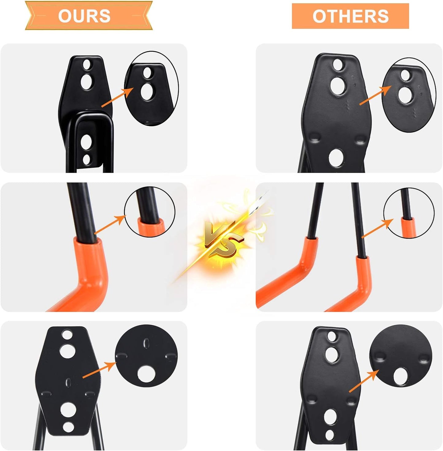 AOBEN Garage Hooks Heavy Duty, Steel Garage Storage Hooks, Utility Tool Hangers and Combinable Wall Mount for Organizing Ladders, Bikes, Hoses, and More Equipment (Large J, 10 Pack)