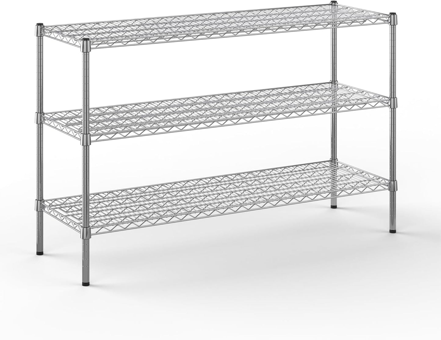 18" Deep x 54" Wide x 34" Height Wire Shelving Kit | 3-Tier | NSF Commercial Storage Rack Unit