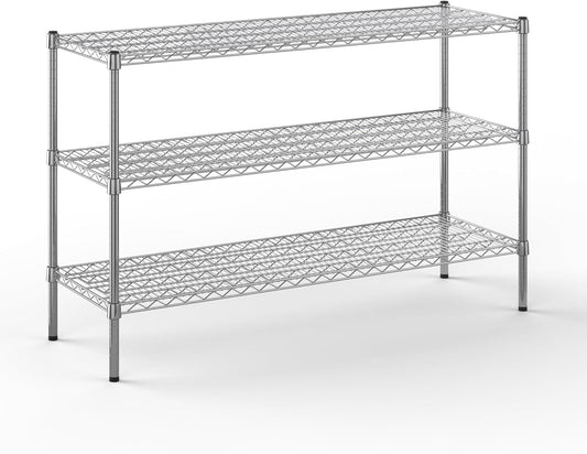 18" Deep x 54" Wide x 34" Height Wire Shelving Kit | 3-Tier | NSF Commercial Storage Rack Unit