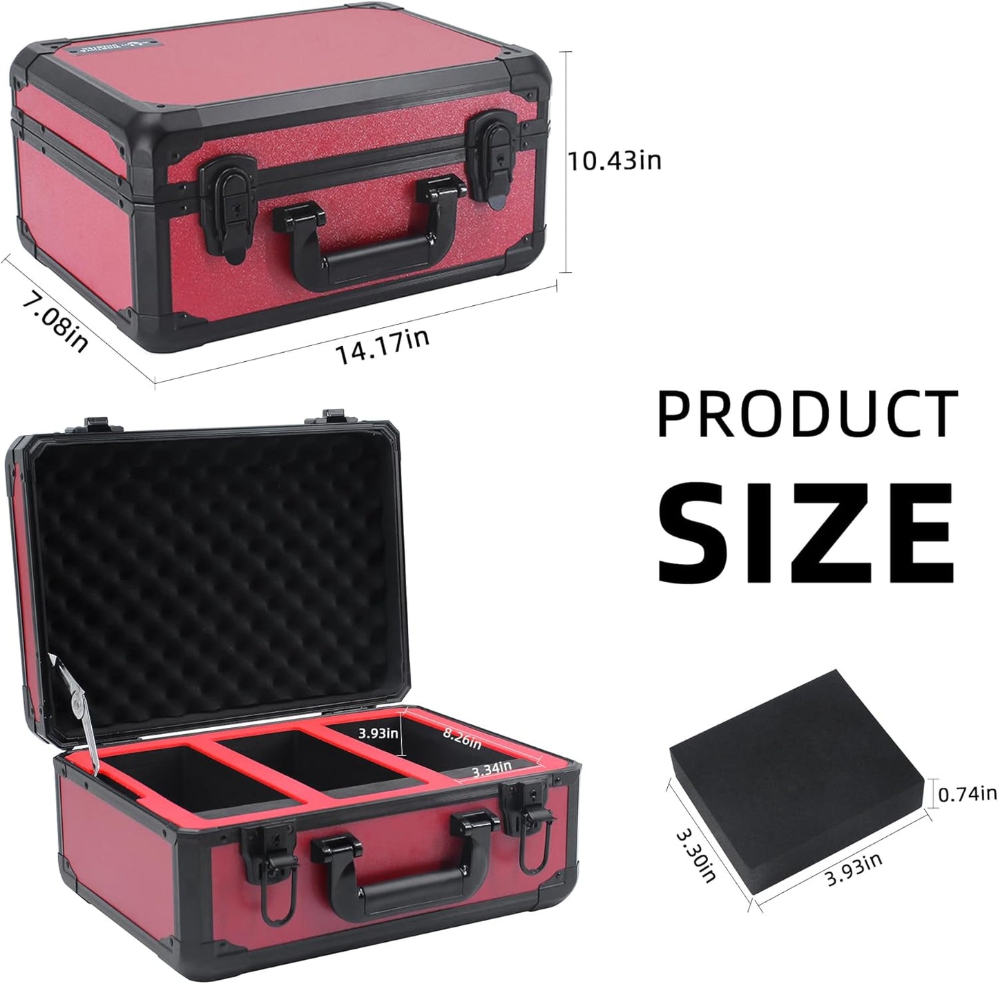 Graded Card Storage Box; Durable Sports, PSA Card Storage Case- Trading Card Storage Box - PSA Slab Case For Top Loaders (RED, 14.17x11.2x7 inches)