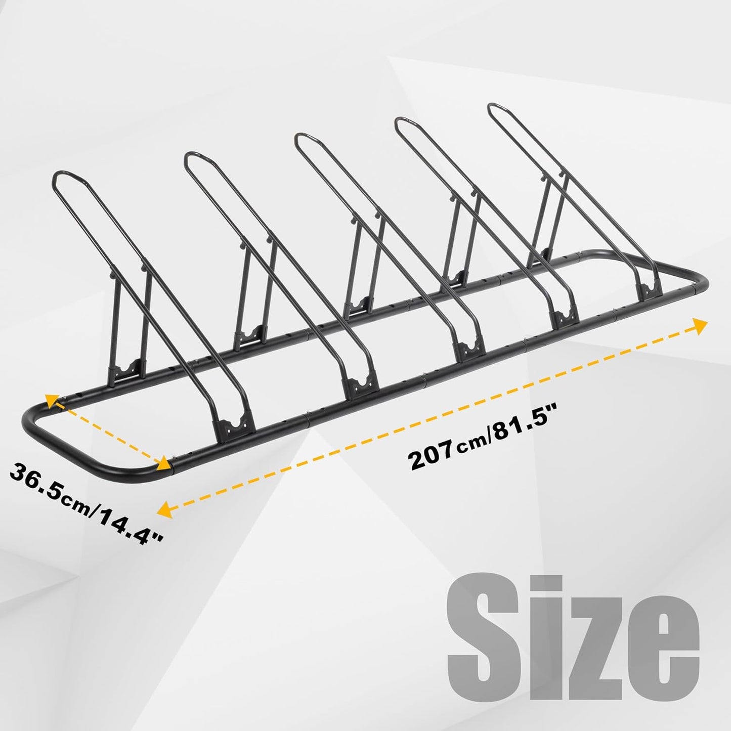 CyclingDeal Bicycle Floor Parking Rack Stand - for Mountain MTB Road Bike - Indoor Home Garage Storage - Adjustable 5 Bikes