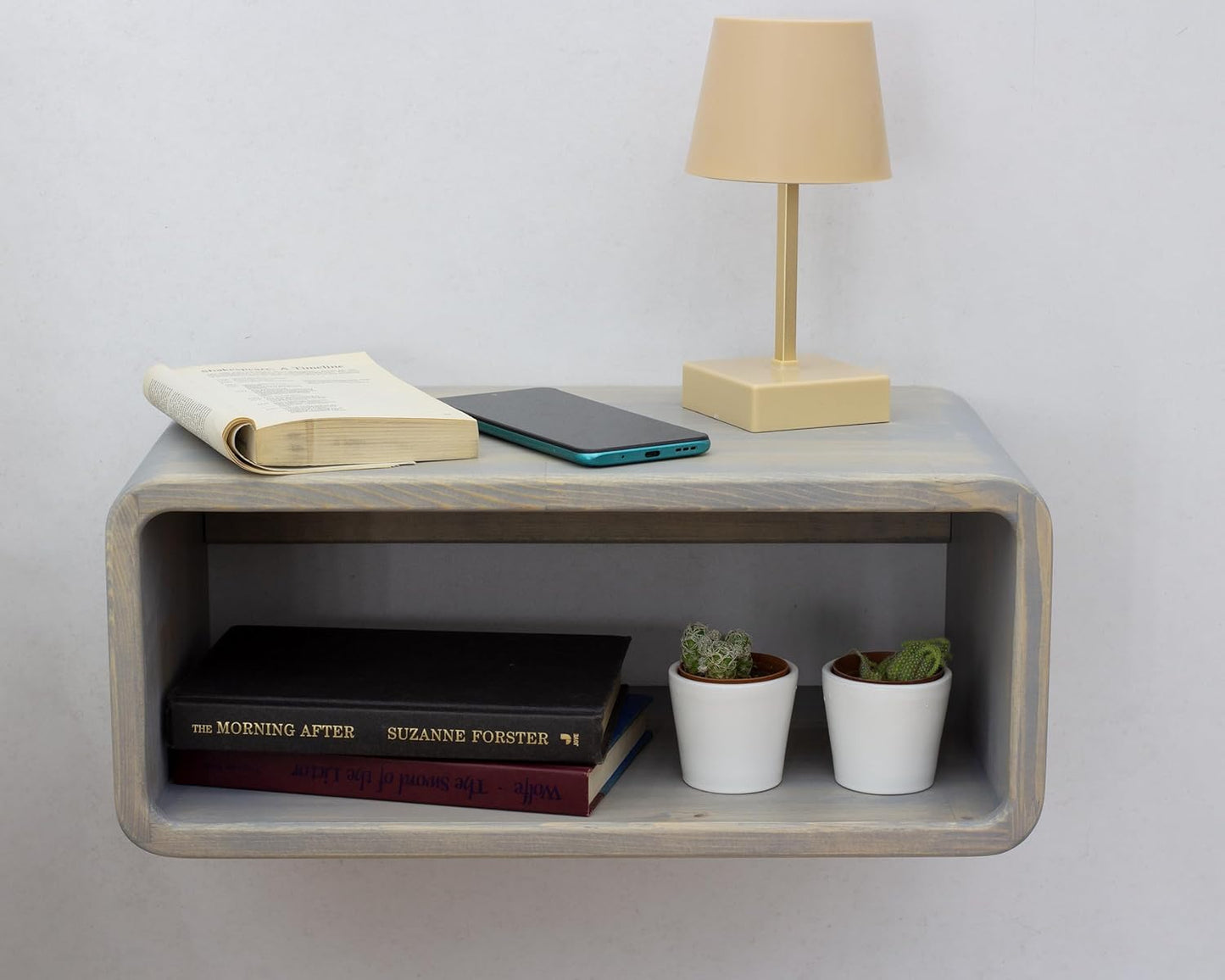 Floating Nightstand Wooden, Bedside Table, Nightstand Shelf, Handmade, Wall Mounted Bedside Shelf, Minimalist and Unique Style (Istanbul)