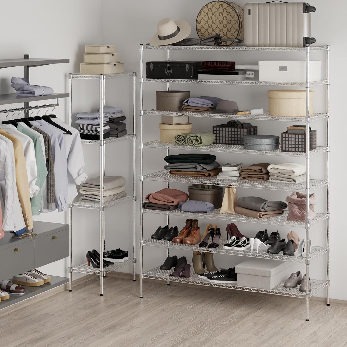 21" Deep x 60" Wide x 86" Height Wire Shelving Kit | 8-Tier | NSF Commercial Storage Rack Unit