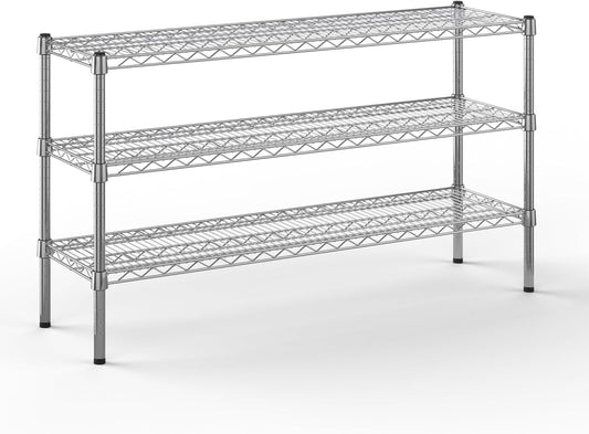 14" Deep x 48" Wide x 27" Height Wire Shelving Kit | 3-Tier | NSF Commercial Storage Rack Unit