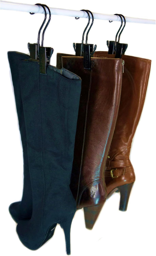 Original Boot Hanger - Shoe Storage Space Saver (Set of 3); Boot Hanger, Holder, Clips, Storage (Black)