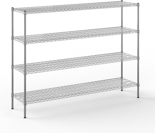 18" Deep x 72" Wide x 54" Height Wire Shelving Kit | 4-Tier | NSF Commercial Storage Rack Unit