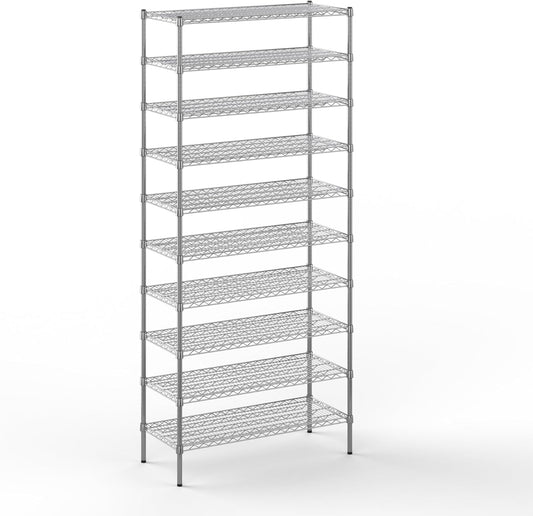 18" Deep x 42" Wide x 96" Height Wire Shelving Kit | 10-Tier | NSF Commercial Storage Rack Unit